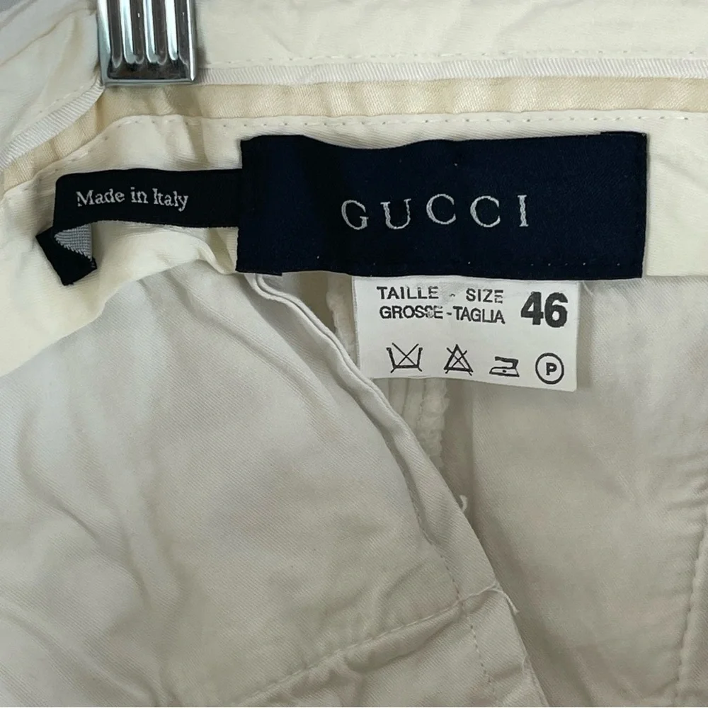 Gucci Men’s Fine Wale Corduroy Trousers‎ Pants Ivory Size 46 (30x30)